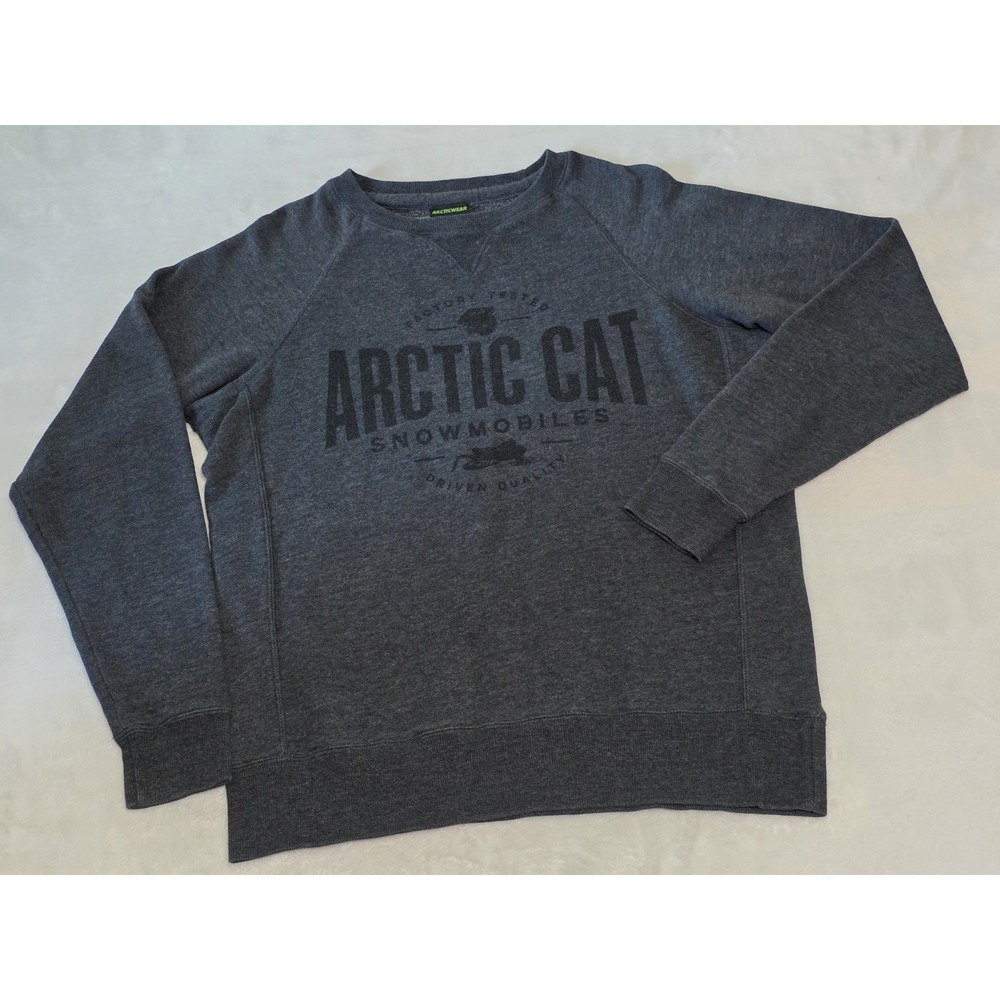 arcticwear arctic cat snowmobiles medium vintage j america gray pullover sweater